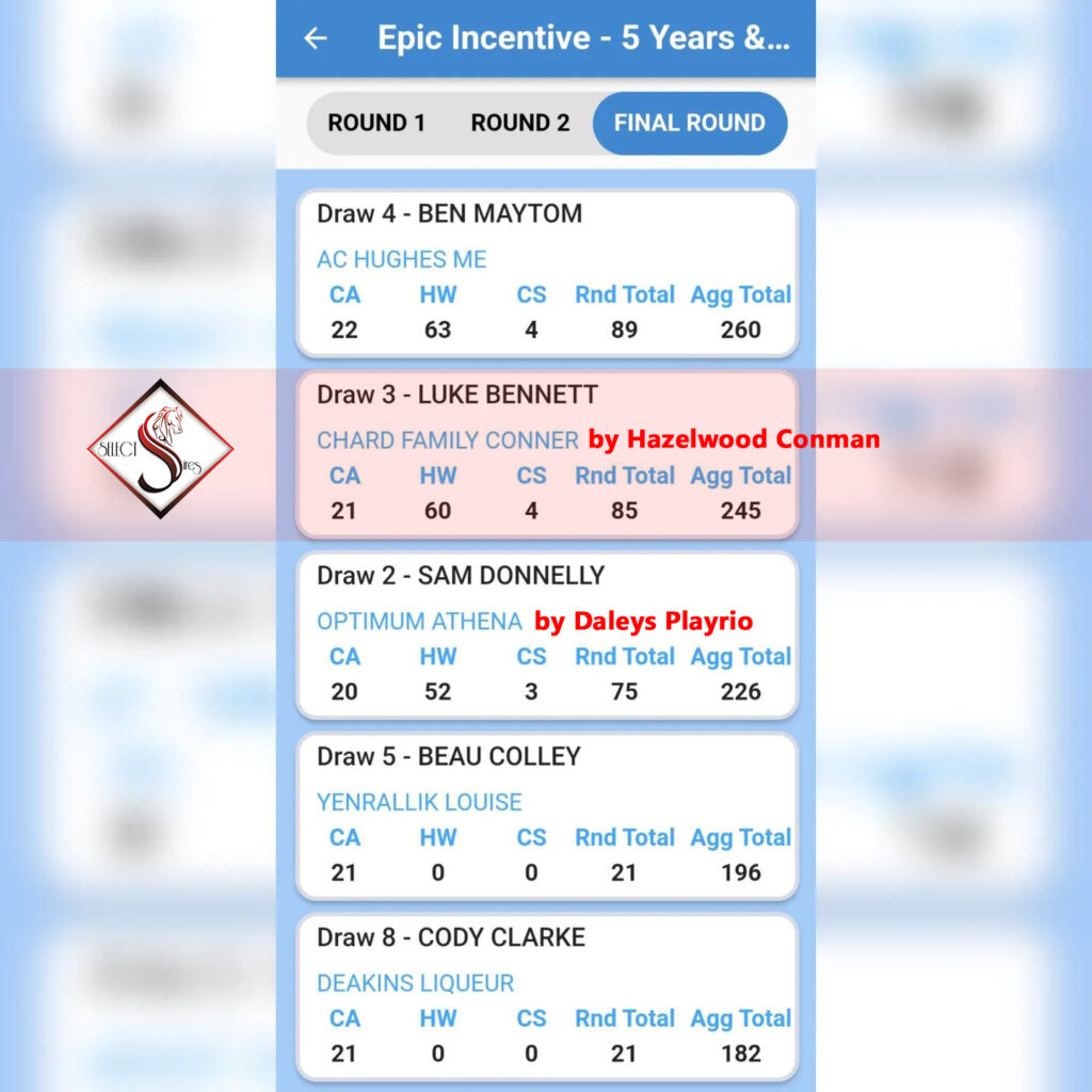 Epic Horse Sale Competition results Select Sires